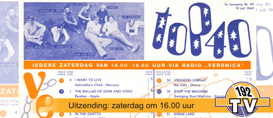 192TV: De Top 40 van 19 juli 1969