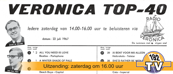 192TV: De Top 40 van 22 juli 1967
