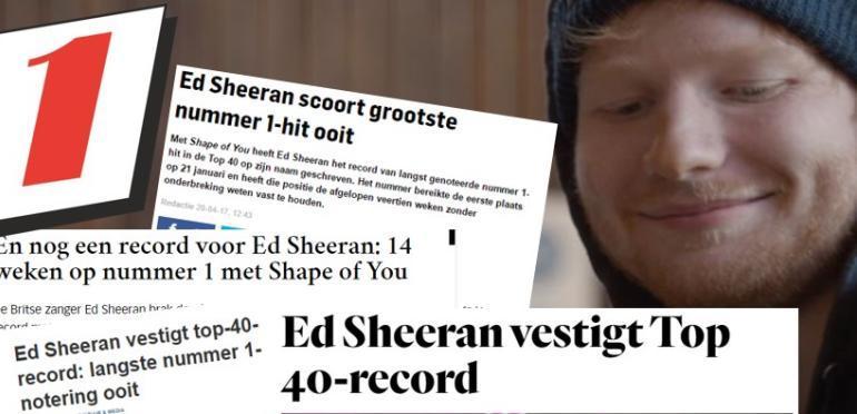 Ed Sheeran grijpt record in frisse top 10