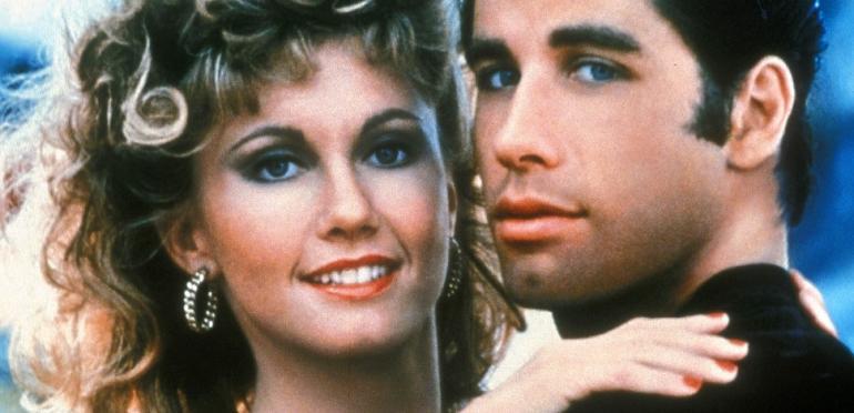 Olivia Newton-John en John Travolta in Grease